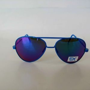 (NWT) Vintage 90's Kids Aviator Metal Sport Sunglasses (R.Blue)